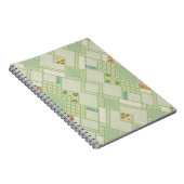 Retro Light Green Geometric Bohemian Tile Patroon Notitieboek (Rechterzijde)