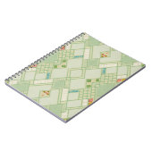Retro Light Green Geometric Bohemian Tile Patroon Notitieboek (Linkerzijde)