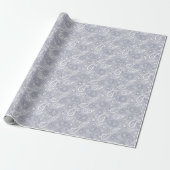 Retro Light Grey Paisley Cadeaupapier (Uitgerold)