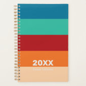 Retro Light Orange Pumpkin Blue Stripe 2026 Name Planner (Voorkant)