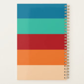 Retro Light Orange Pumpkin Blue Stripe 2026 Name Planner (Achterkant)