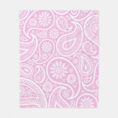 Retro Light Roze White Paisley Print Fleece Deken (Voorkant)