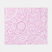 Retro Light Roze White Paisley Print Fleece Deken (Voorkant (Horizontaal))