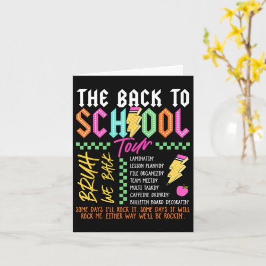 Retro Lightning Bolt ABCD Terug naar School Tour O Kaart (Gele Bloem)