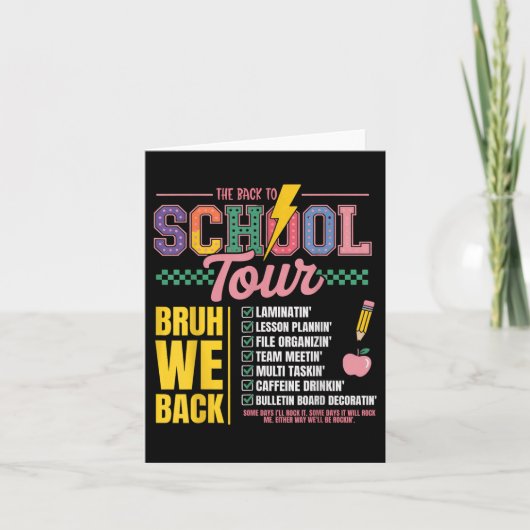 Retro Lightning Bolt ABCD Terug naar School Tour O Kaart (Voorkant)