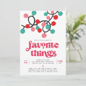 Retro Lights Vakantie Favoriete Dingen Feest Kaart (Staand voorkant)