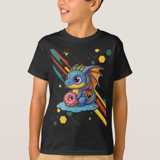 Retro lijn vibin' Schattigee Baby Dragon T-shirt (Voorkant)