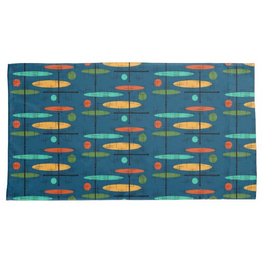 Retro-lijnen en -objecten kussensloop (Voorkant-Rechts)