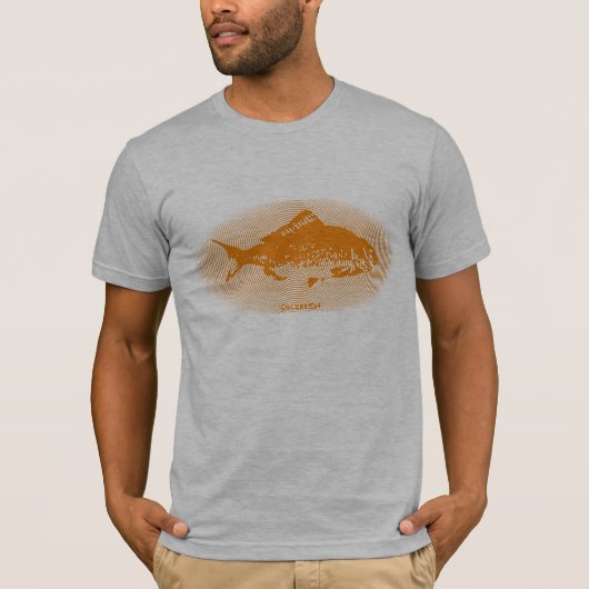 Retro lijnen Oranje vis T-shirt (Voorkant)