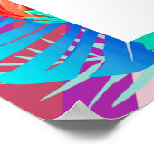 Retro lijnen Tropisch Magenta Bruiloft Welcome Poster (Hoek)