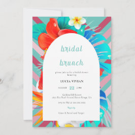 Retro lijnen Tropische Magenta Fuchsia Vrijgezelle Kaart