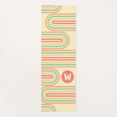 Retro Lijnkunst Boogjes Monogram Yogamat (Voorkant)