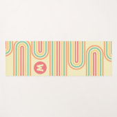 Retro Lijnkunst Boogjes Monogram Yogamat (Voorkant (horizontaal))