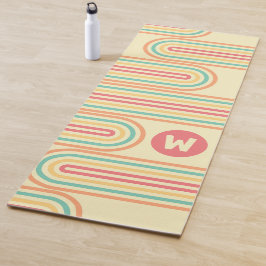 Retro Lijnkunst Boogjes Monogram Yogamat