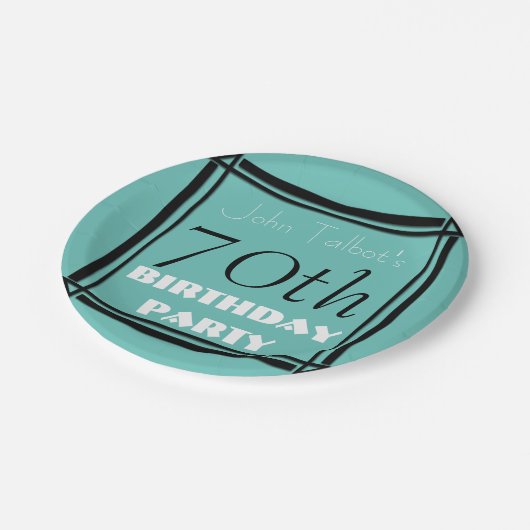 Retro Lijst 70e verjaardag Bord papier (Gekanteld)