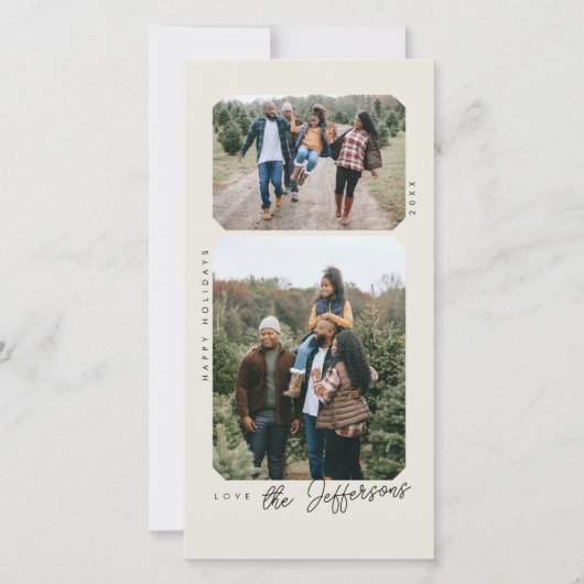 Retro Lijst Vakantie Fotokaart (Voorkant)