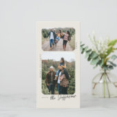 Retro Lijst Vakantie Fotokaart (Staand voorkant)