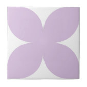 Retro Lila Bloemblaadje Mid Century Modern Tegeltje (Voorkant)