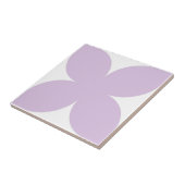 Retro Lila Bloemblaadje Mid Century Modern Tegeltje (Zijkant)