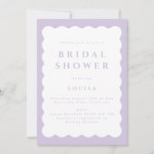 Retro Lila golvende bruids doucheuitnodiging Kaart (Voorkant)