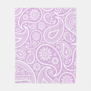 Retro Lila lavender Paisley Print Fleece Deken