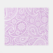 Retro Lila lavender Paisley Print Fleece Deken (Voorkant (Horizontaal))
