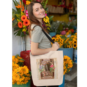 Retro Lila Roos parfumzeep Hoesje-Mate iP Grote Tote Bag