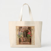  Retro Lila Roos parfumzeep Hoesje-Mate iP Grote Tote Bag (Voorkant)