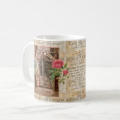  Retro Lila Roos parfumzeep Koffiemok (Voorkant links)