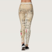  Retro Lila Roos parfumzeep Leggings (Achterkant)