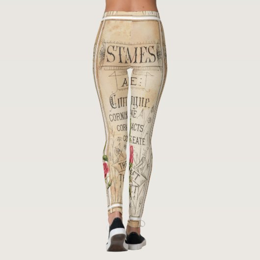 Retro Lila Roos parfumzeep Leggings (Achterkant)
