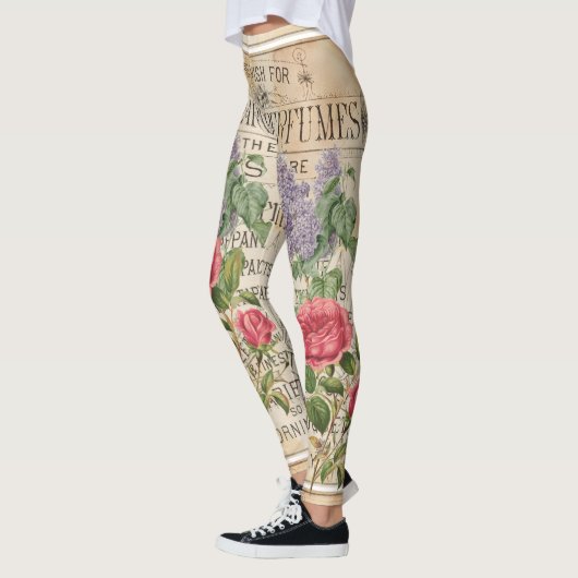 Retro Lila Roos parfumzeep Leggings (Links)