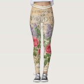  Retro Lila Roos parfumzeep Leggings (Voorkant)