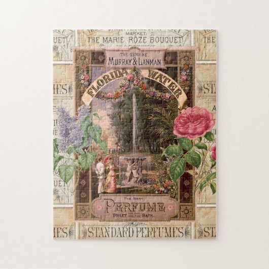 Retro Lila Roos parfumzeep Legpuzzel (Verticaal)