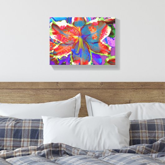 Retro Lily Canvas Afdruk (Insitu (Slaapkamer))