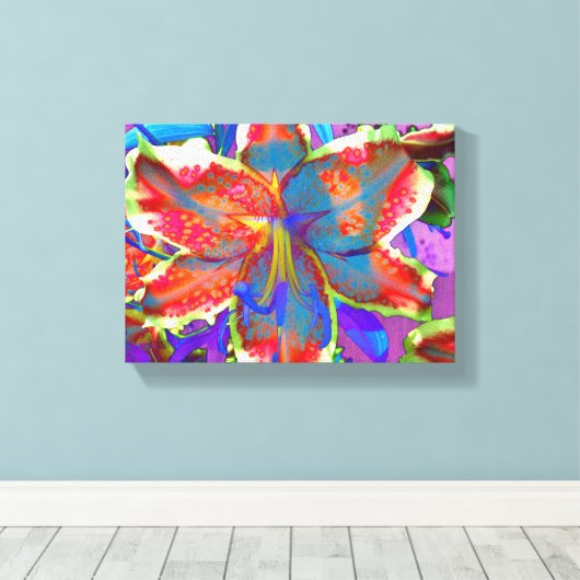 Retro Lily Canvas Afdruk (Insitu (Houten vloer))