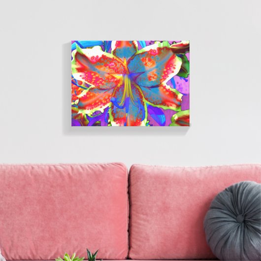 Retro Lily Canvas Afdruk (Insitu (Woonkamer))