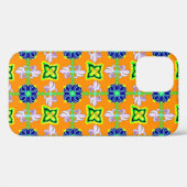 Retro lily en Daisies op geel Case-Mate iPhone Case (Achterkant (horizontaal))