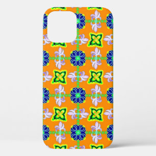 Retro lily en Daisies op geel Case-Mate iPhone Case