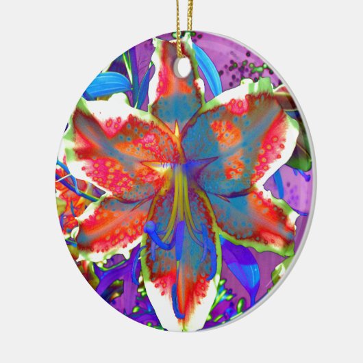 Retro Lily Keramisch Ornament (Links)