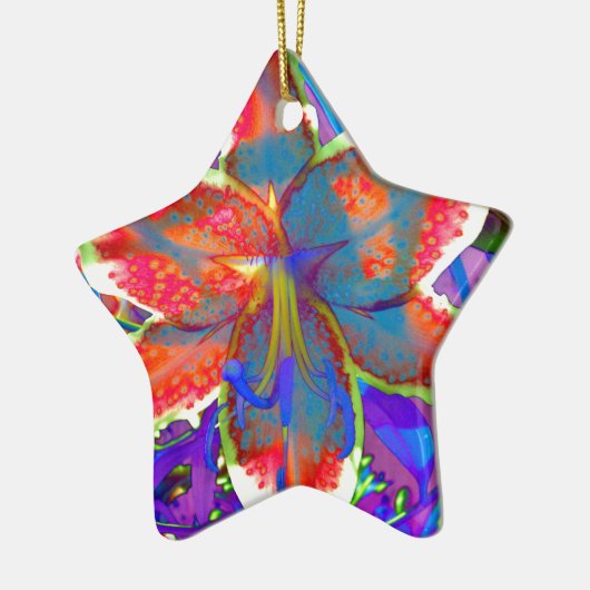 Retro Lily Keramisch Ornament (Links)