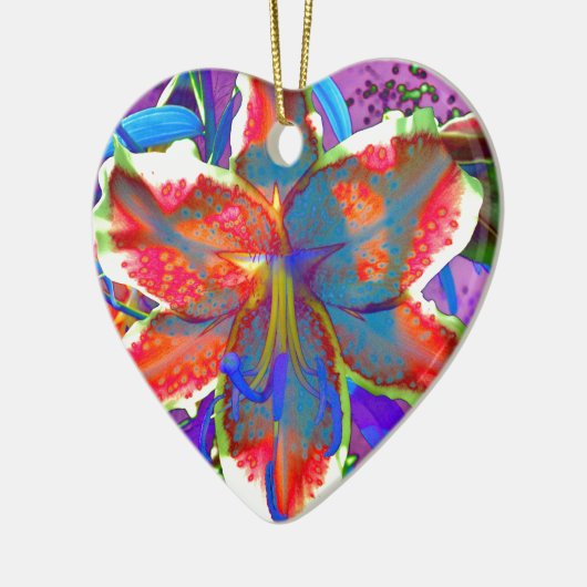 Retro Lily Keramisch Ornament (Links)