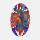 Retro Lily Keramisch Ornament (Rechts)