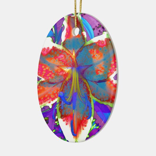 Retro Lily Keramisch Ornament (Links)