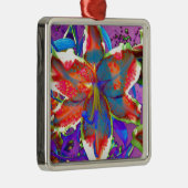 Retro Lily Metalen Ornament (Rechts)