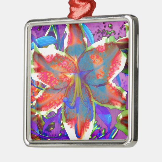 Retro Lily Metalen Ornament (Links)