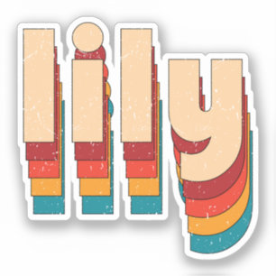 Retro Lily Naam Sticker