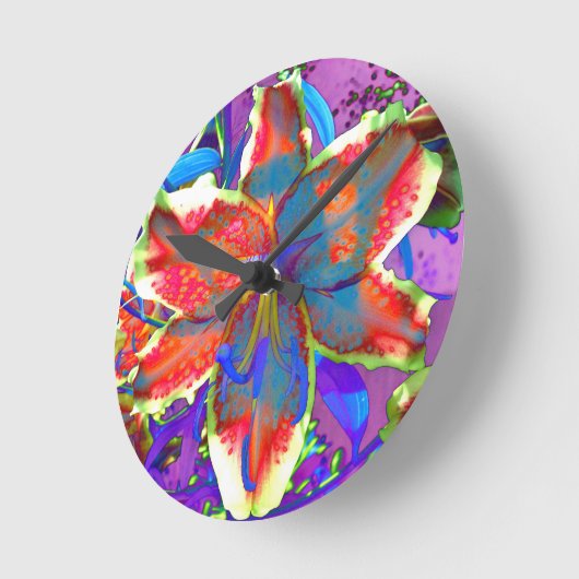 Retro Lily Ronde Klok (Hoek)