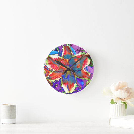 Retro Lily Ronde Klok (Huis)