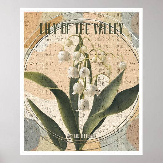 Retro Lily van de Vallei Mei Geboorte Maand Bloem Poster (Voorkant)